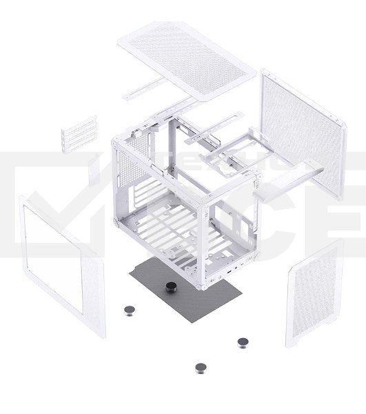 Корпус без блока питания JONSBO C6 MAX Handle, Mini-Tower, TG, no fan, 1xUSB-A 3.0 + 1xUSB-C 3.1, mATX, mITX White