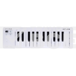 Клавиатура MIDI [231511] Arturia [MicroLab 3 White] 25 клавиш, чувствительных к скорости нажатия, сенсорные полосы pitch и modulation, режим игры аккордами, разъем для подключения педали, type-c, ПО: Analog Lab Intro, Ableton Live Lite. Цвет - белый.