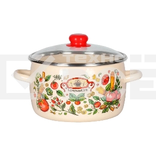 Кастрюля Appetite 1RC181S Болоньезе с крышкой, эмалированная сталь, сфер. 3 л