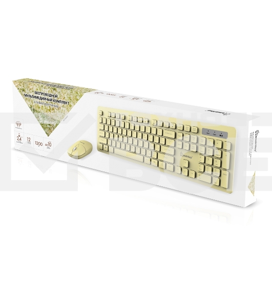Комплект клавиатура+мышь Smartbuy 105AG беспроводной, USB, 1200 DPI, желтый