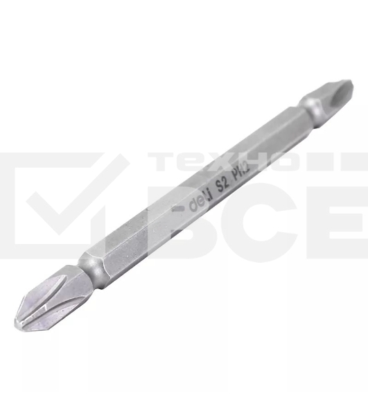 Набор двухсторонних бит 10 шт Deli DL6903 PH2x110мм, сталь S2 с твердостью 58-60HRC, пласт.кейс