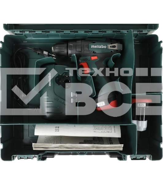 Дрель-шуруповерт аккумуляторная Metabo PowerMaxx SB 600385500, Аккумуляторный, 10,8В, Ударная