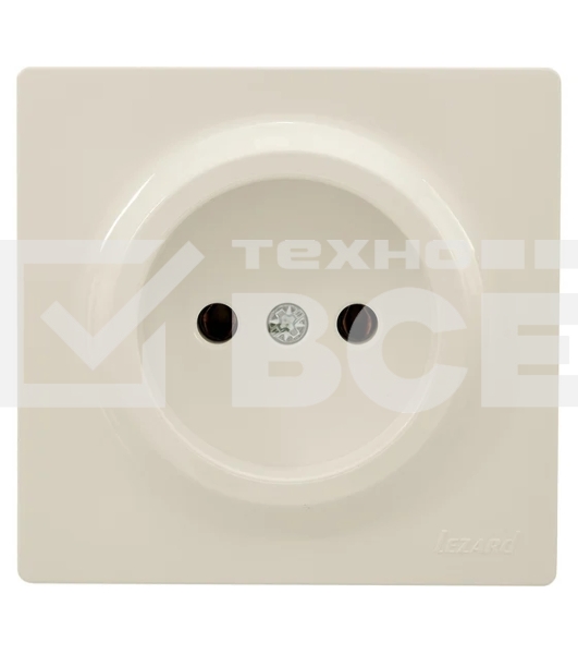 Розетка 1-м ОП LETO без заземл. ПБТ крем LEZARD 752-0300-121B
