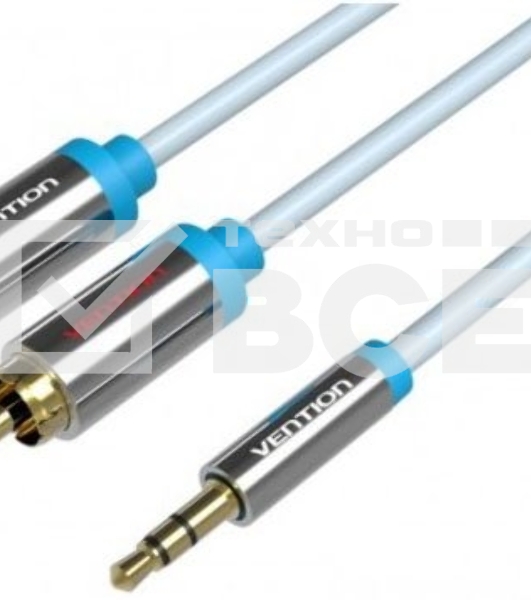 Кабель Vention аудио Jack 3,5 mm M/2RCA M - 3 м Черный