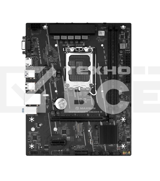 Материнская плата Maxsun MS-Challenger H610M-D, LGA 1700, Intel H610, 2xDDR4, 3xSATA, 1xM.2, 1xPCIe 4.0 x16, 1xPCIe x1, 1xHDMI, 1xVGA, 1x 1Gb LAN, 2xUSB 3.2 Gen 1, 4xUSB 2.0, 3x3.5 мм, 5.1, mATX