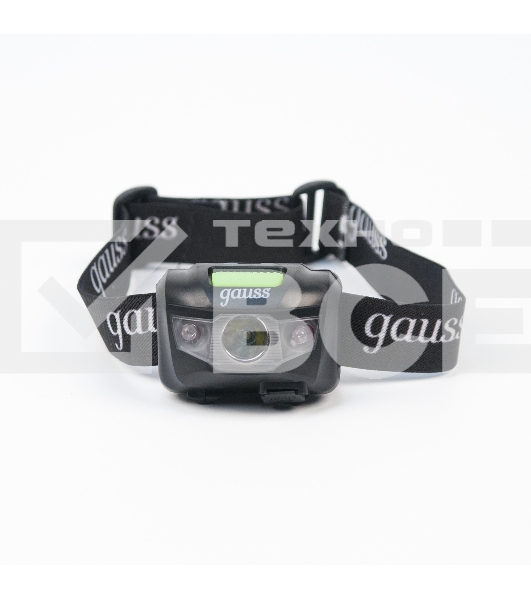 Фонарь налобный Gauss GFL405 черный 3Вт лам.:светодиод. (GF405)