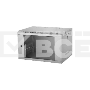 Шкаф телекоммуникационный настенный NEOMAX 9U (600х350), стеклянная дверь, замок (3шт) на ключе, разборный, цвет серый (1 коробка) NCB-WM9U-6035GK3-100-GY
