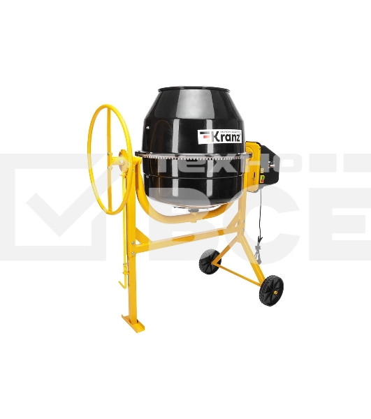 Бетоносмеситель Kranz KR-200 1000 Вт, 200 л, чугунный венец, 23 об/мин