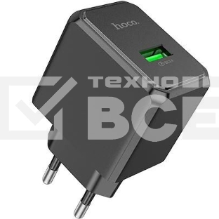Сетевое зарядное устройство HOCO CS12A 1USB 3.0A QC3.0 18W, черный