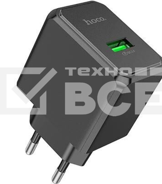 Сетевое зарядное устройство HOCO CS12A 1USB 3.0A QC3.0 18W, черный