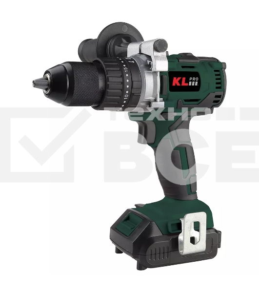 Профессиональный ударный бесщеточный шуруповерт Klpro KLDM18B-20 (18В, Li-ion-2шт, 2.0А·ч, 60Нм, ручка, З/У, в кейсе)