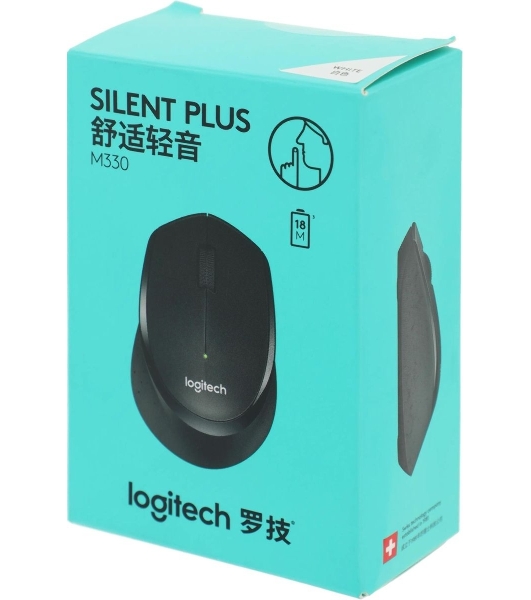 Мышь беспроводная Logitech M330 SILENT PLUS белый, 1000 dpi, радиоканал, USB, кнопки - 3