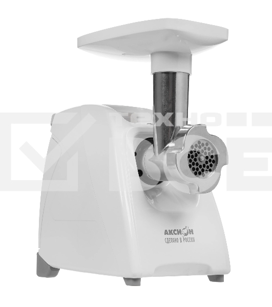 Мясорубка электрическая Аксион М35.01 белый, 1500 Вт, 1.7 кг/мин, реверс, защита от перегрузки, насадки - 4