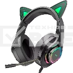 Гарнитура HOCO W107 Cute Cat чёрный, проводная, подсветка, фото5