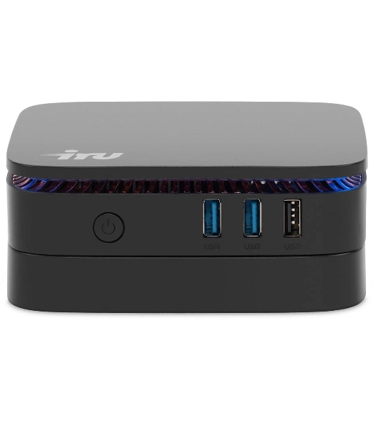 Неттоп IRU 110JLCN Cel N4500 (1.1) 8Gb SSD256Gb UHDG Windows 11 Pro GbitEth WiFi BT черный (2152163)