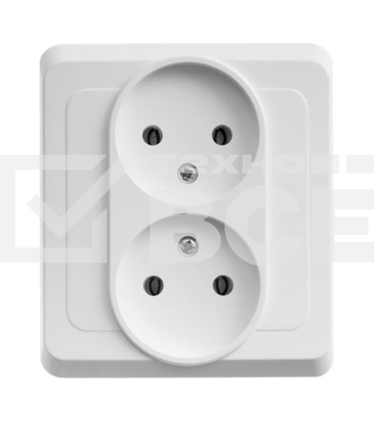 Розетка 2-м СП Этюд 16А IP20 без заземл. бел. SchE PC16-005B
