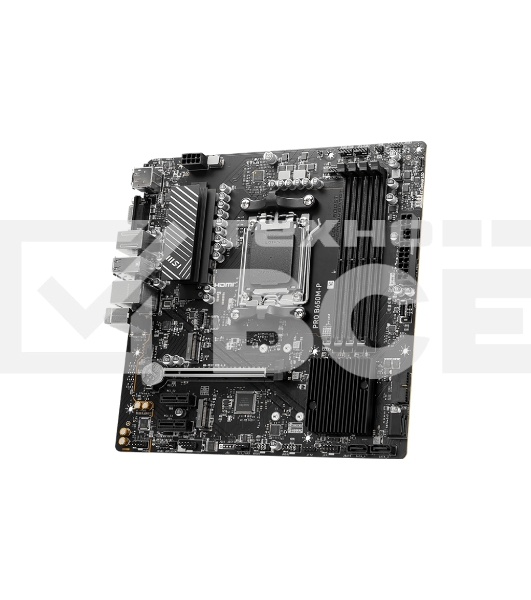 Материнская плата MSI PRO B650M-P, AM5, AMD B650, 4xDDR5, 4xSATA, 2xM.2, 1xPCI-E 4.0 x16, 2xPCI-E 4.0 x1, 1xHDMI, 1xDP, 1xVGA, 1x2.5Gb LAN, 2xUSB 3.2 Gen 1, 2xUSB 3.2 Gen 2, 3x3.5 мм, 7.1, Micro-ATX