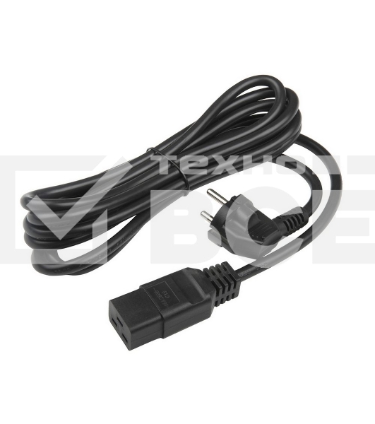 Кабель питания Hyperline PWC-IEC19-SHM-5.0-BK (Shucko+C19) (3x1.5), 5м