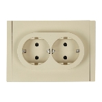 Розетка IEK FORTE&PIANO FP423 2-местная с заземлением с защитными шторками безвинтовое крепление 16А ваниль, фото3