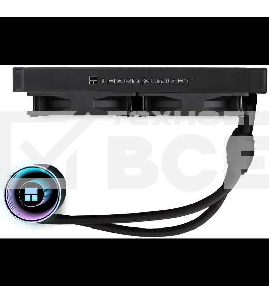 Водяное охлаждение для процессора Thermalright Frozen Notte 240 черный ARGB V2 (240mm, Black, ARGB/ Fans: 2x120mm, 72.37CFM, 27.7dBA, 2000RPM/ Pump height 54mm, 28dBA, 5300RPM, Rad thickness 27mm/ S: 1200, 1700, 1851, 2011, 2066, 115X, AM2, AM2+, AM3, AM3