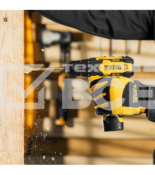 Дрель-шуруповерт Denzel CDQ-12, Аккумуляторная, 12В, 2 АКБ, Кейс