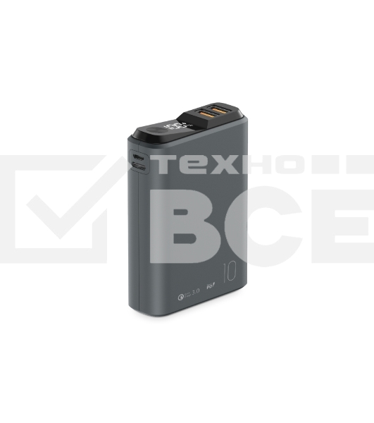 Портативный аккумулятор OLMIO QS-10, 10000mAh, 22.5W QuickCharge3.0/PowerDelivery, LCD, темно-серый