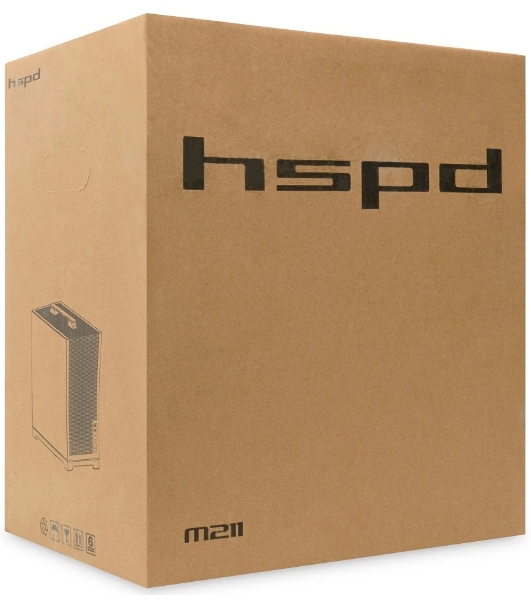 Компьютерный корпус без блока питания Case HSPD M211, Mesh Mini-tower, Black, TG, 0.7 SPCC, no fans,mATX, mITX, 175/330/150мм, 2x2.5', 1x3.5', 4xPCI, 2xUSB-A 3.0, ARGb strip, 336x211x350мм