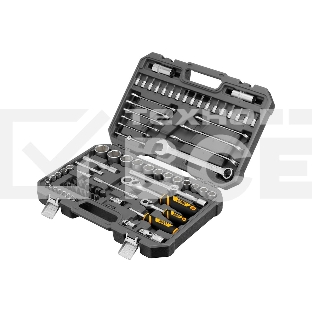 Набор инструментов Denzel 1/2', 1/4', CrV, S2, пластиковый кейс, 82 предмета