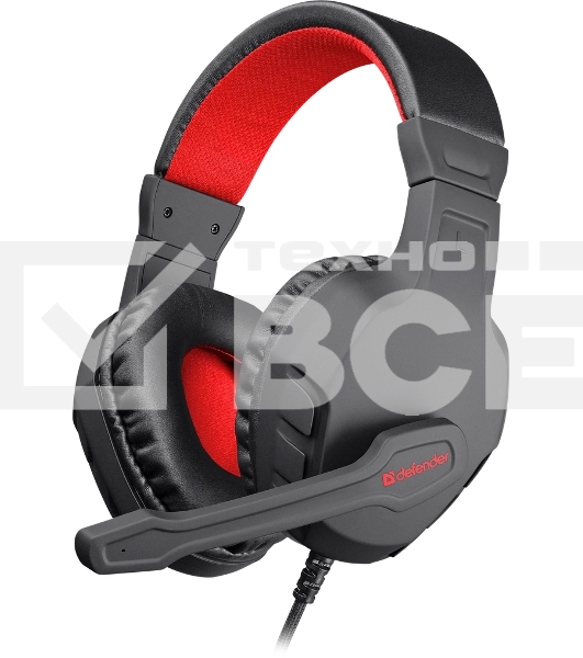 Гарнитура Defender Cujo чёрный/красный, проводная