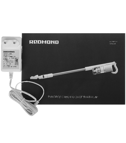 Пылесос вертикальный Redmond VH1318 белый/оранжевый, питание от аккумулятора, 200 Вт, уборка сухая, пылесборник 0,3 л