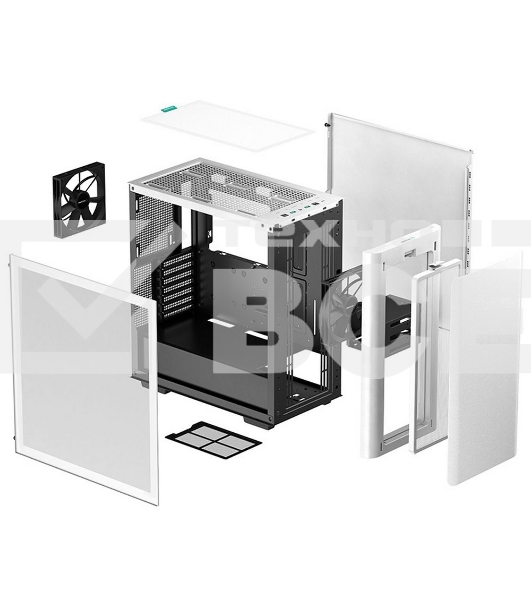Компьютерный корпус Deepcool CK500 WH белый без БП ATX 2x120мм 1x140мм 2xUSB 3.0 audio bott PSU