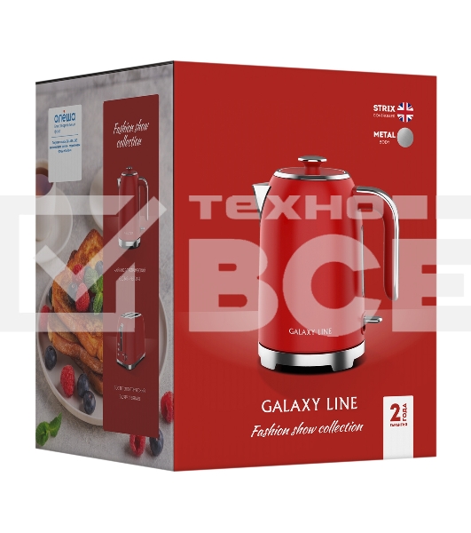 Чайник электрический Galaxy Line GL 0349 1.7л. 2200Вт красный корпус: нерж.сталь (ГЛ0349Л)