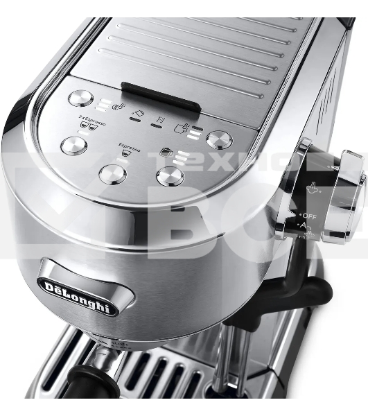 Кофеварка рожковая DeLonghi EC950.M (0132106249) серебристый, исп. кофе - молотый/чалды, 1.6 л, 1450 Вт, 15 Бар