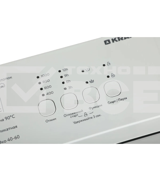 Стиральная машина Kraft KF-UME6201W белый, загрузка вертикальная 6 кг, 1000 об/мин., класс: А+++