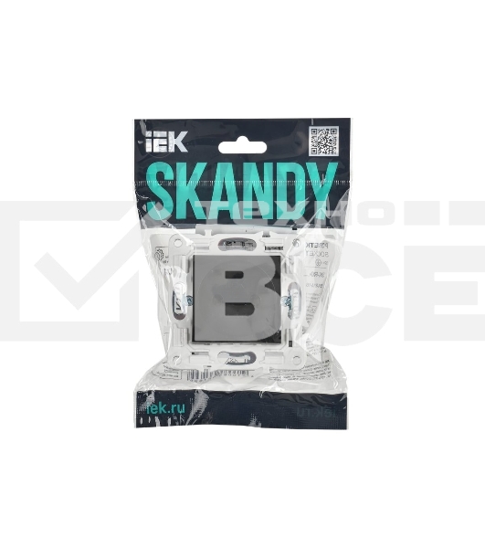 Розетка SKANDY 10А без заземл. без защ. шторок SK-R02Bl черный IEK SK-R10-10-K02