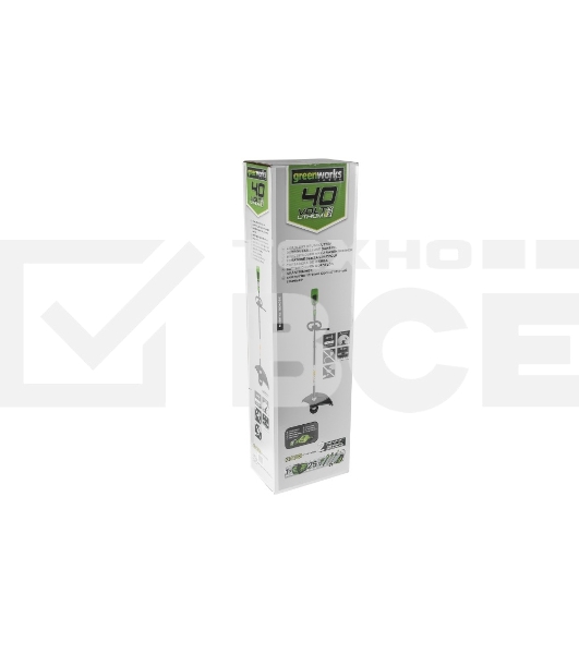 Триммер аккумуляторный Greenworks GD40BCK4, 40V, 35 см, с 1хАКБ 4 А.ч и ЗУ