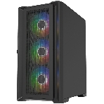 Компьютерный корпус Powercase Alisio Micro X4B V2, Tempered Glass, 4х 120мм ARGb fans, ARGb HUB, черный, mATX (CAMCXB-A4), фото5