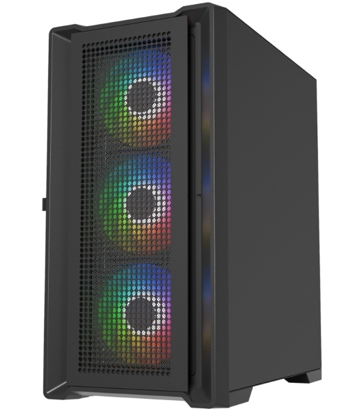 Компьютерный корпус Powercase Alisio Micro X4B V2, Tempered Glass, 4х 120мм ARGb fans, ARGb HUB, черный, mATX (CAMCXB-A4)