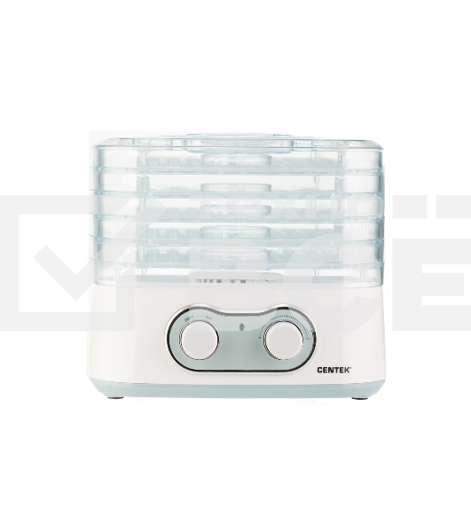 Сушилка для овощей Centek CT-1659 (белый), ОБЪЕМ 5 л, 270Вт, 5 поддонов, механическое управление