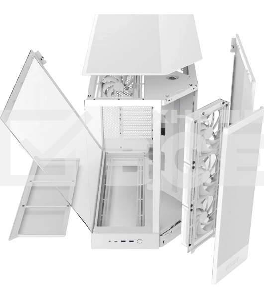 Компьютерный корпус без блока питания Case NZXT H9 Flow RGb+ (2025), Midi-Tower, TG, 6x140мм RGb + 1x120мм RGb, 2xUSB-A 3.2 + 1xUSB-C 3.2, E-ATX, ATX, mATX, mITX белый