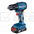 Дрель-шуруповерт аккумуляторная Bosch GSR 185-LI, 18В, 2 АКБ, Кейс, фото 1