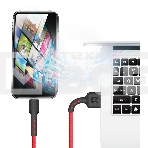 Кабель Defender F181, USB 2.0 (AM) - microUSB 2.0 (BM), 1метр, 2.4А, нейлоновая оплетка, красный., фото2