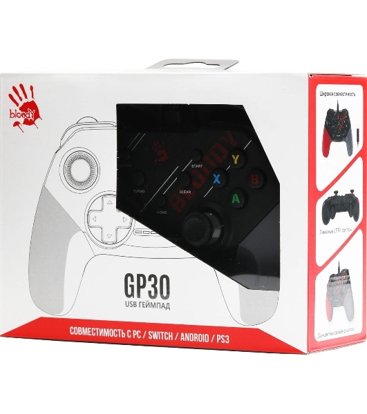 Геймпад A4Tech Bloody GP30 Sports черный/красный USB виброотдача обратная связь