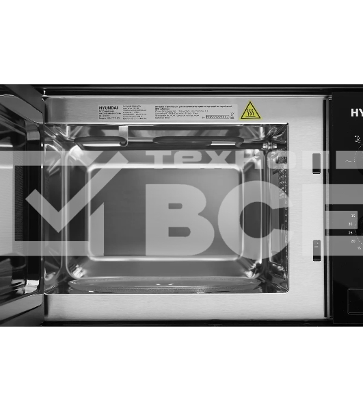 Микроволновая печь встраиваемая Hyundai HBW 2030 BG черный, 20 л, 800 Вт, переключатели - поворотный механизм