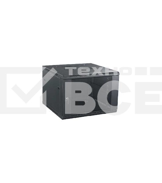 Шкаф телекоммуникационный настенный NEOMAX 9U (600х450), стеклянная дверь, замок-ключ (3 шт), разборный, цвет черный (1 коробка) NCB-WM9U-6045GK3-100-BK