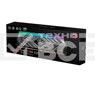Оперативная память XPG Spectrix D41 RGB, DDR4, 16GB (1x16GB), 3600MHz, CL18, с радиаторами, серый, RGB