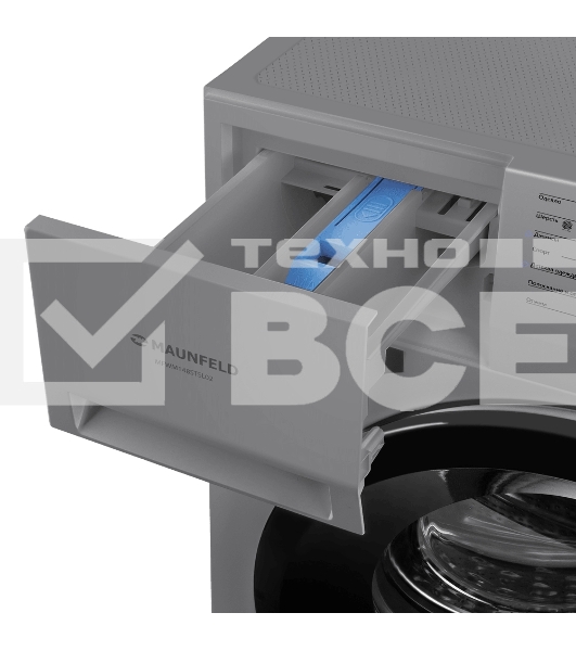 Стиральная машина Maunfeld MFWM148STSL02 серебристая, загрузка фронтальная 8кг, 1400 об/мин., класс: A+++