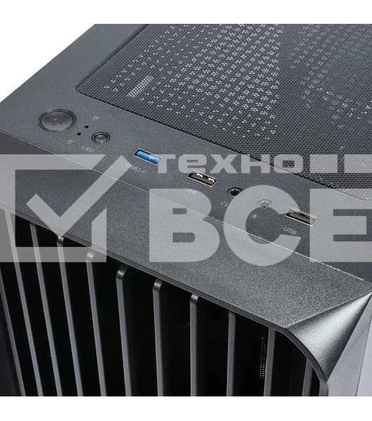 Компьютерный корпус Minitower mATX Eurocase 00-01003411 M205 4ARGb черный без БП закаленное стекло USB 3.0