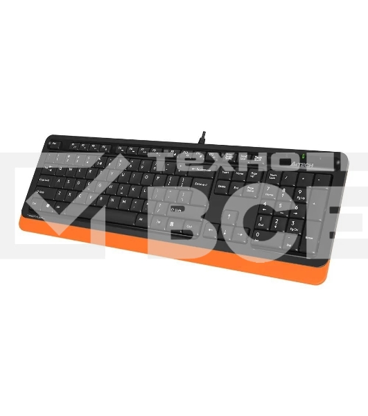 Комплект клавиатура+мышь A4Tech FStyler F1010 проводной, USB, 1600 DPI, чёрный/оранжевый