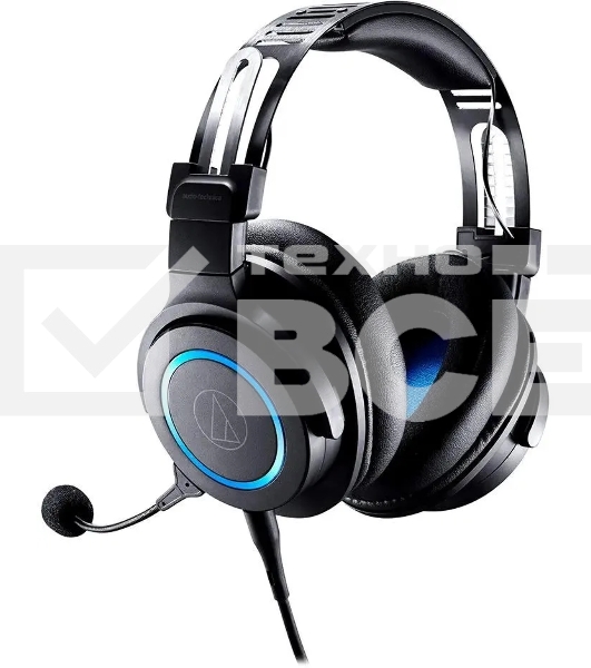 Наушники с микрофоном Audio-Technica ATH-G1 черный/синий 2м мониторные оголовье (80000808)